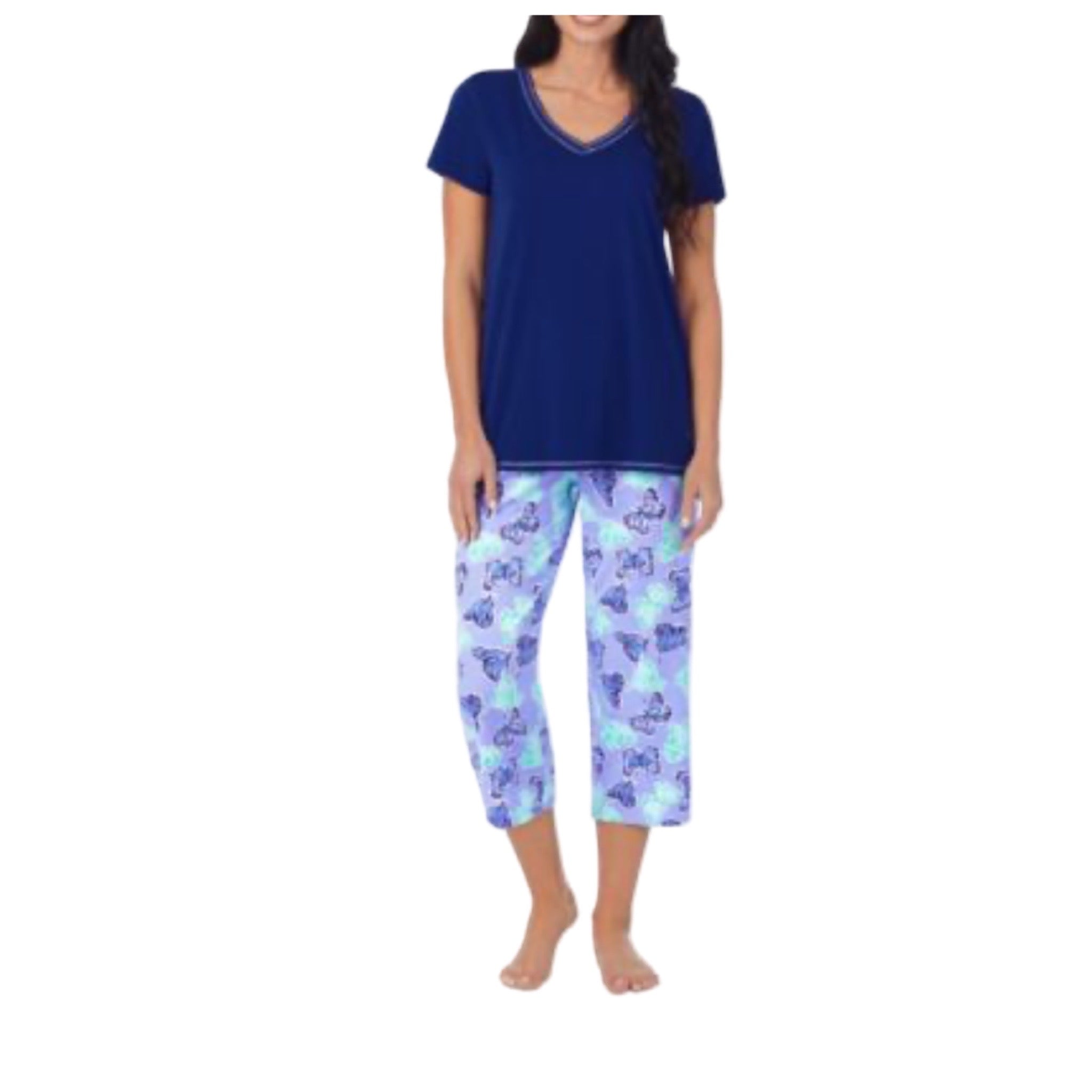 Pijama Capri  y Blusa Cerrada con Manga Corta CD8712879 Cuddl Duds