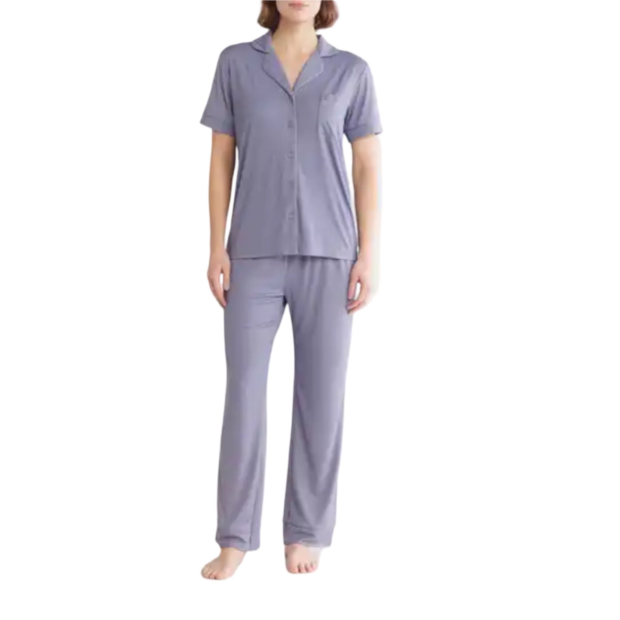 Pijama Pantalon Largo y Blusa Camisera con Botones y Manga Corta NM99 Nicole Miller