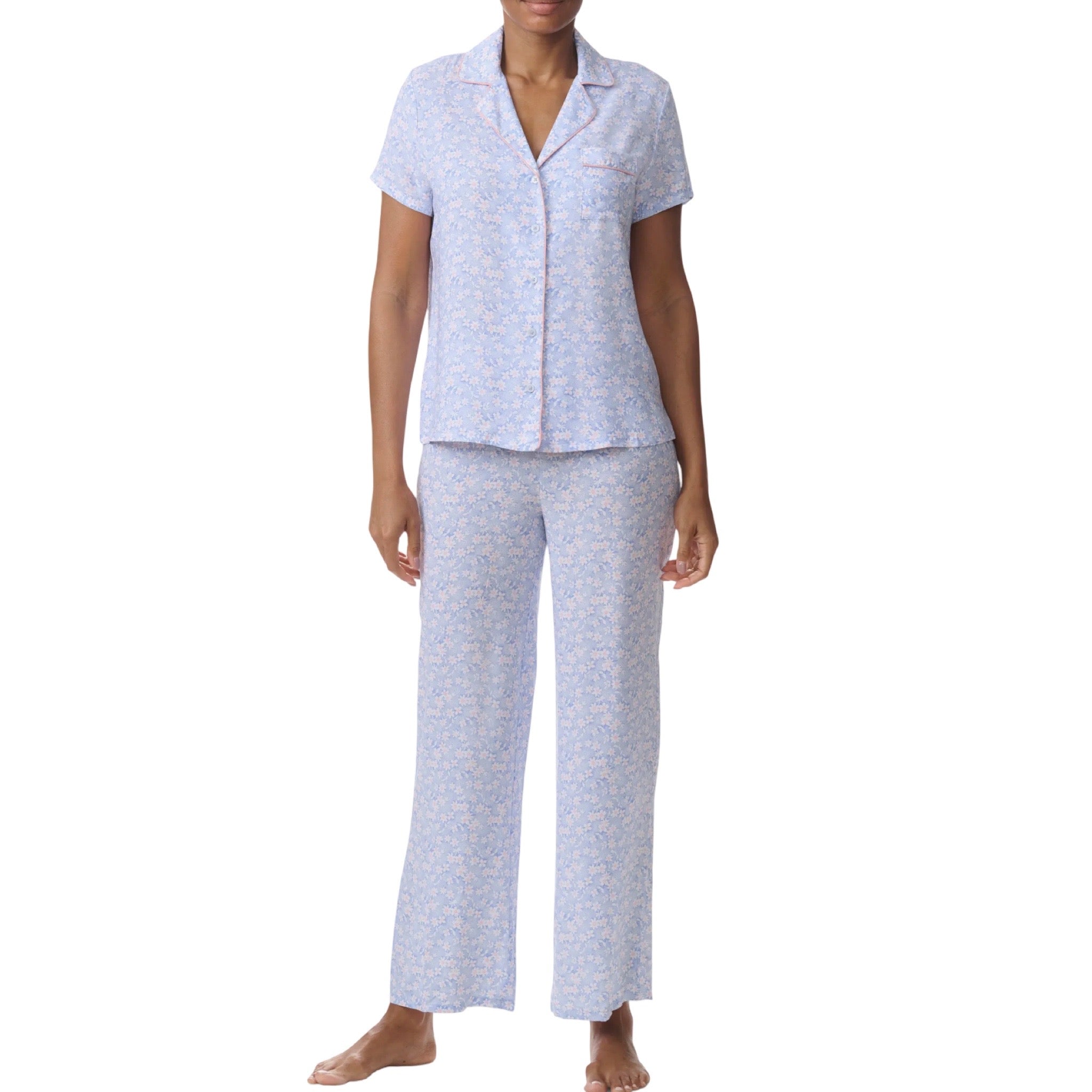 Pijama Pantalon Largo y Blusa Camisera con Botones y Manga Corta RLD0180 Splendid