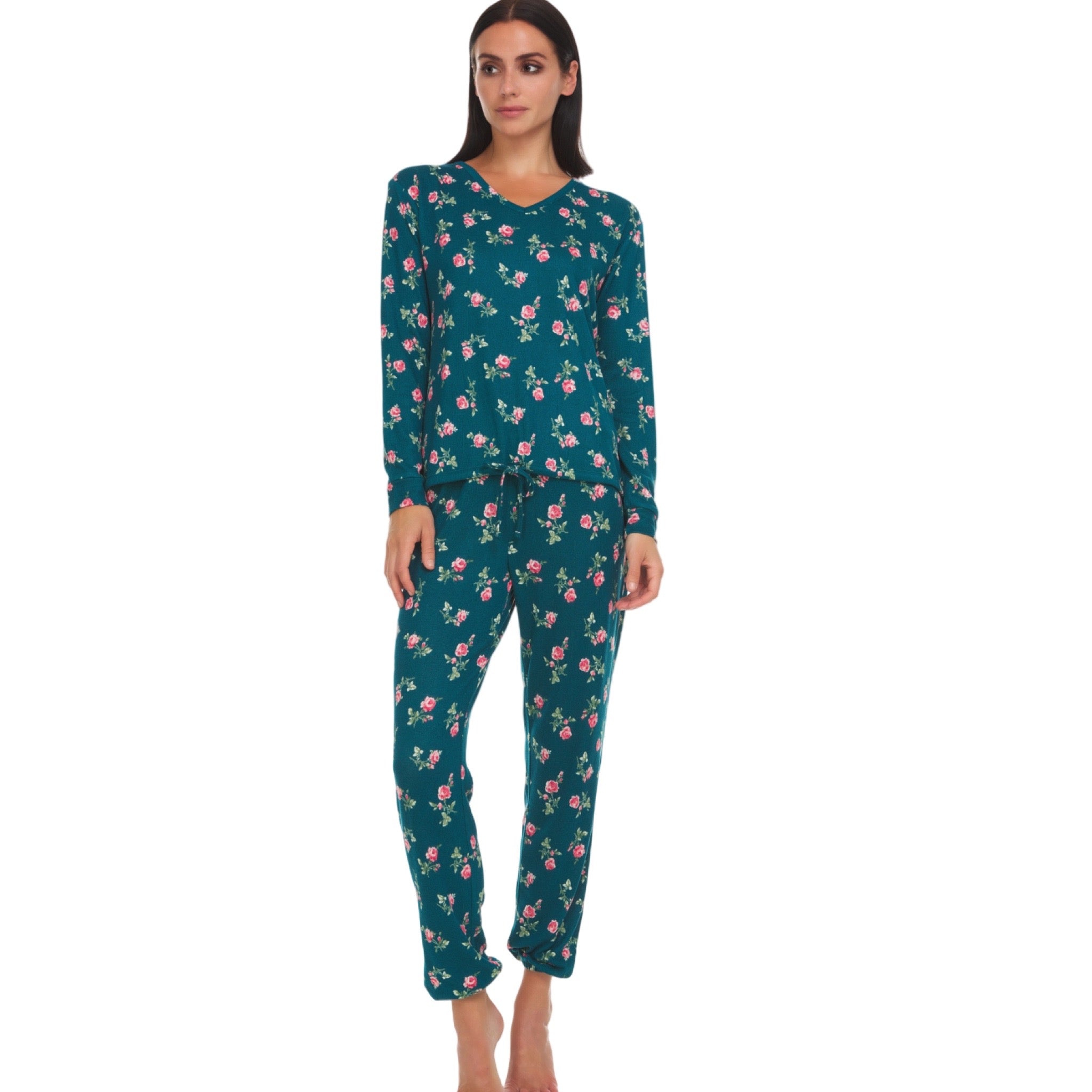 Pijama Tipo Pants con Pantalón Largo y Blusa Cerrada y Manga Larga T90527 Flora Nikrooz