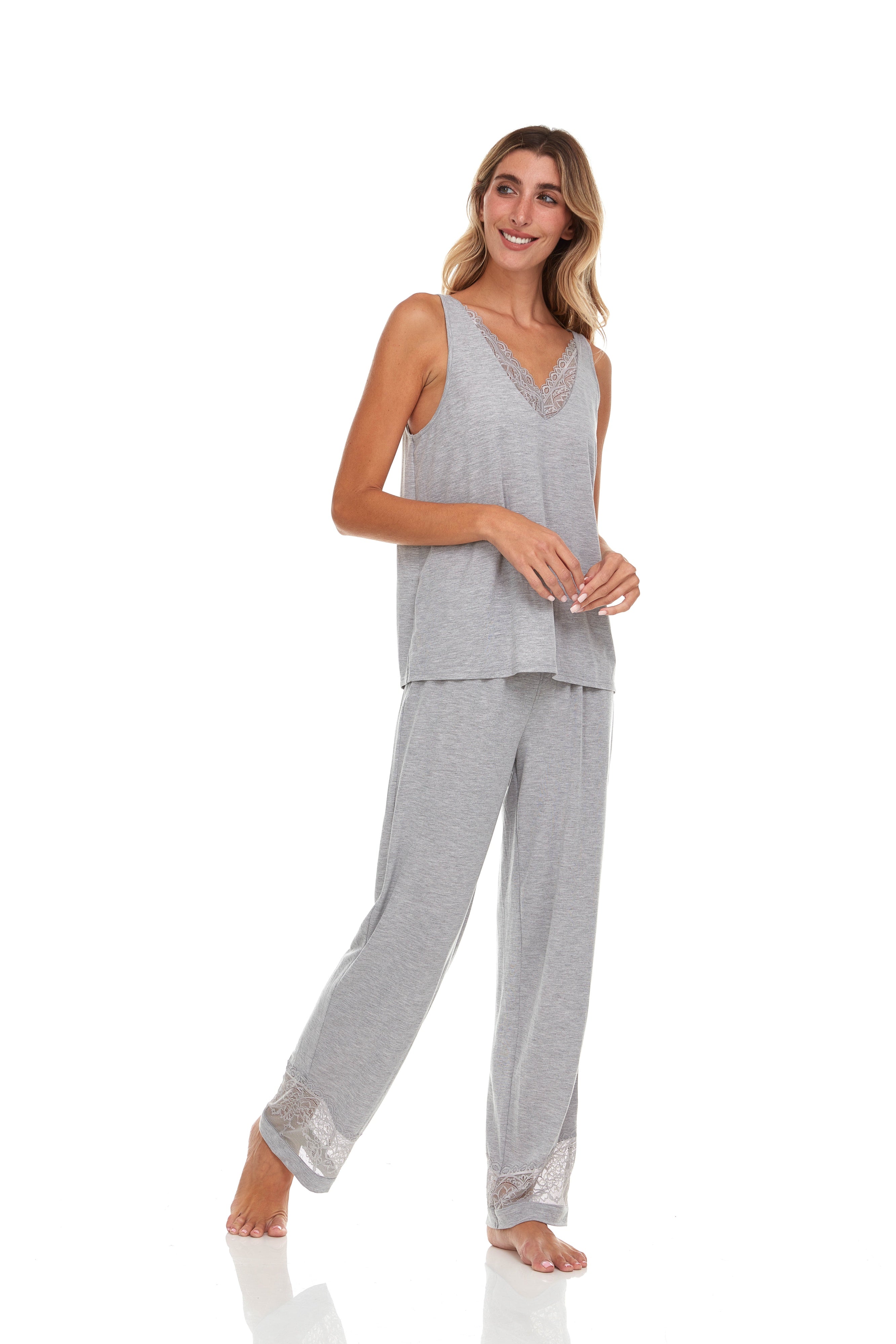 Pijama Pantalón Largo con Blusa Tank Top T90942 Flora Nikrooz