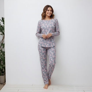 Pijama Pantalón Largo y Blusa Cerrada con Manga 3/4 558839 René Rofé