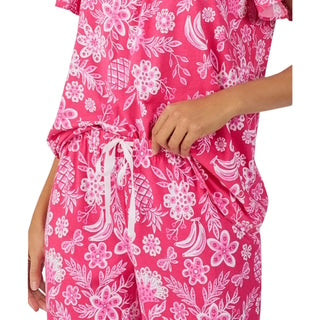 Pijama Capri Con Blusa Cerrada y Manga Corta CD40010 Cuddl Duds