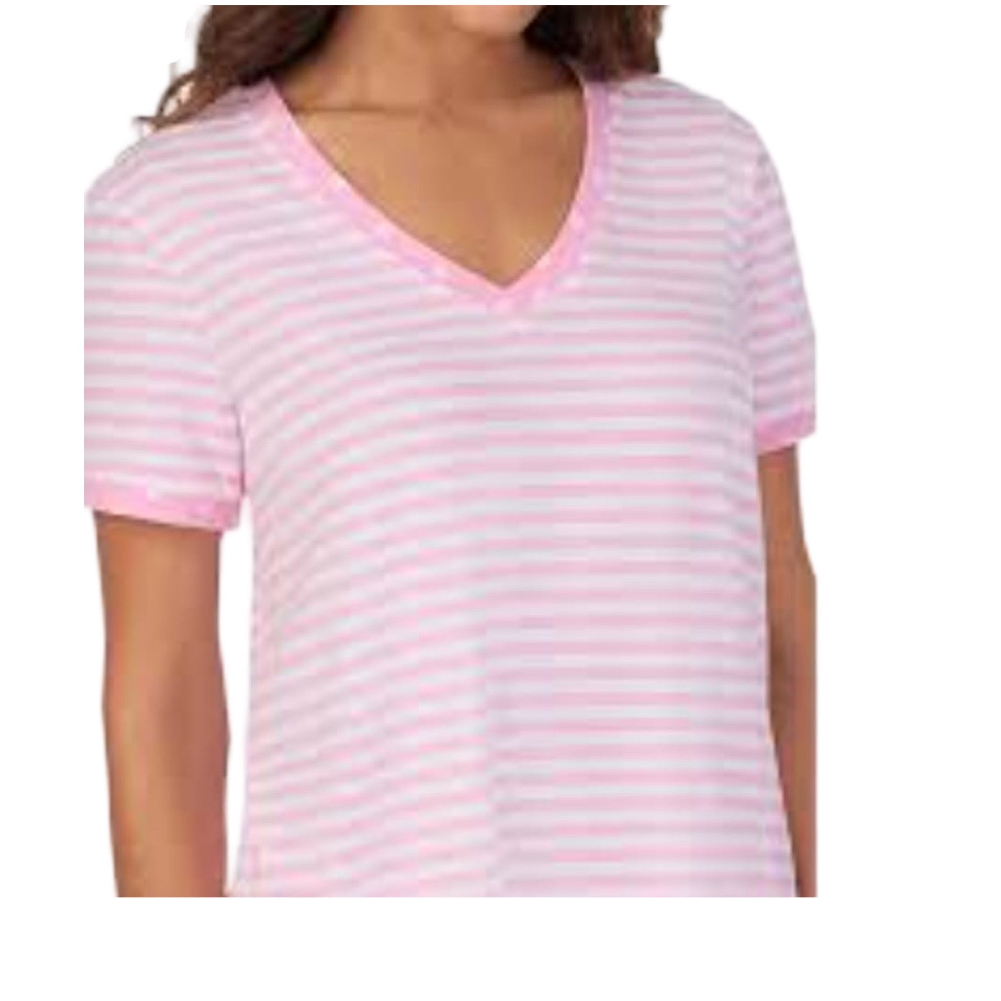 Pijama Capri con Blusa Cerrada Cuello en V y Manga Corta CD70008 Cuddl Duds