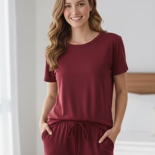 Pijama Pantalón Largo y Blusa Cerrada con Manga Corta L001
