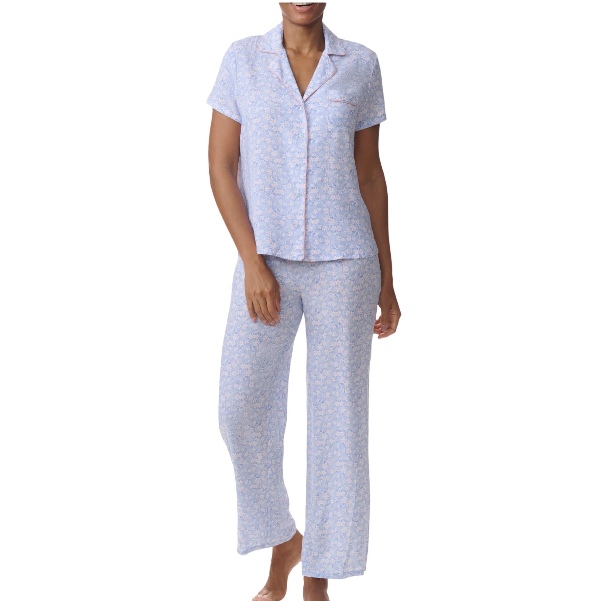 Pijama Pantalon Largo y Blusa Camisera con Botones y Manga Corta RLD0180 Splendid