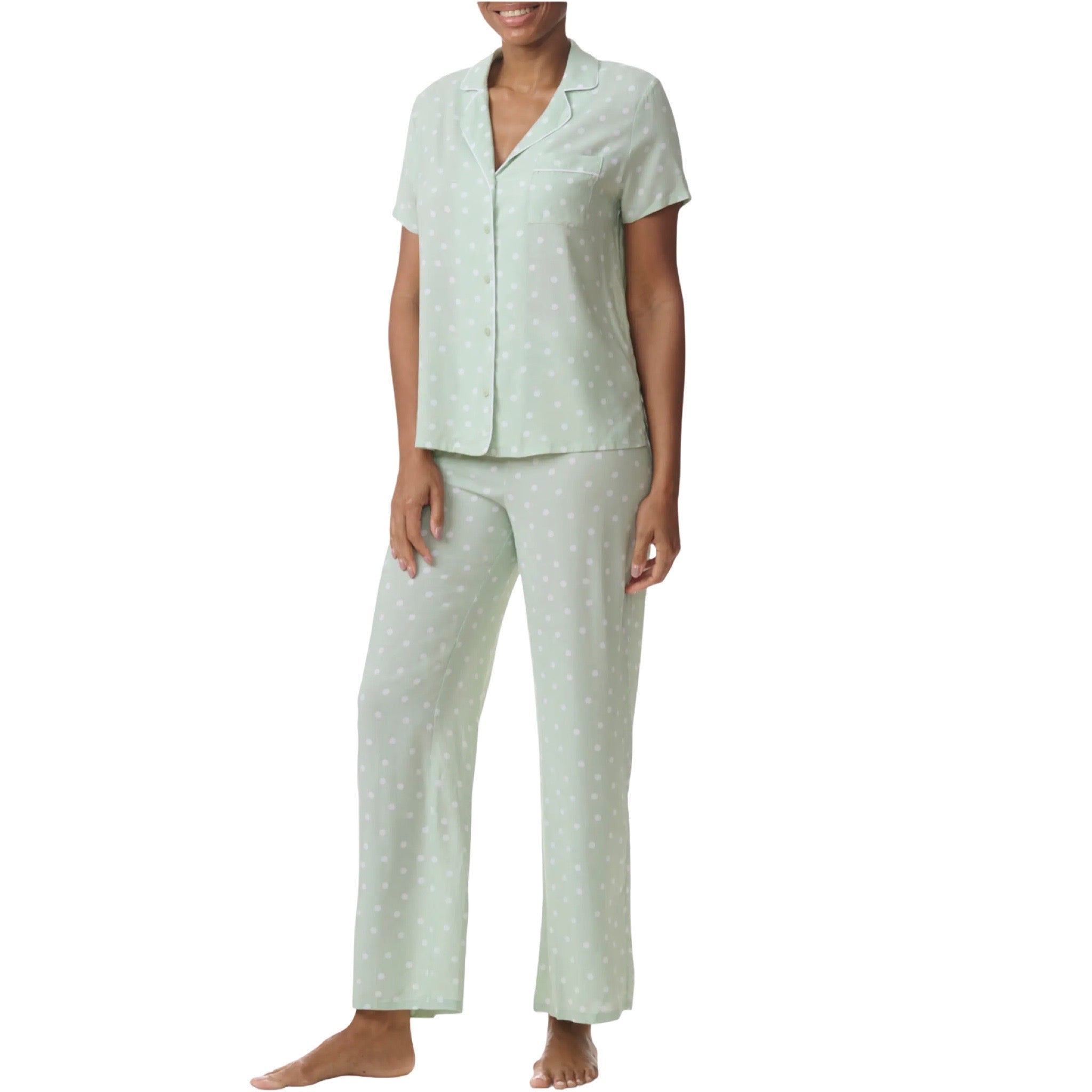 Pijama Pantalon Largo y Blusa Camisera con Botones y Manga Corta RLD0180 Splendid