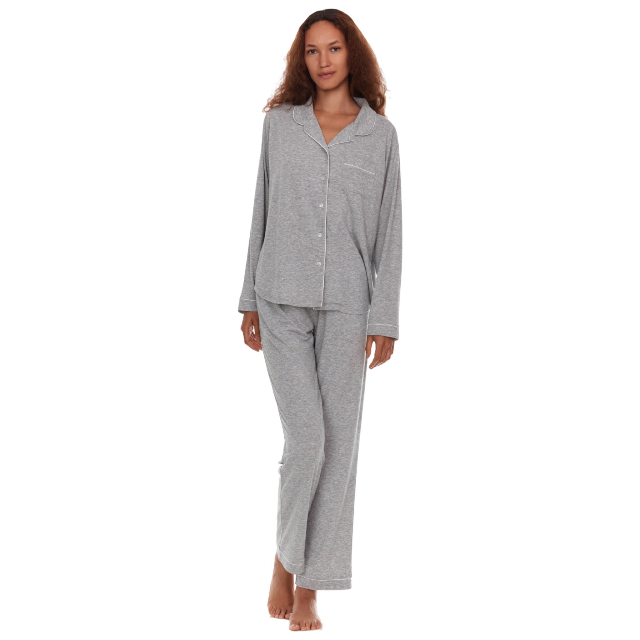 Pijama Pantalón Largo y Blusa Camisera con Botones y Manga Larga T90932 Flora Nikrooz