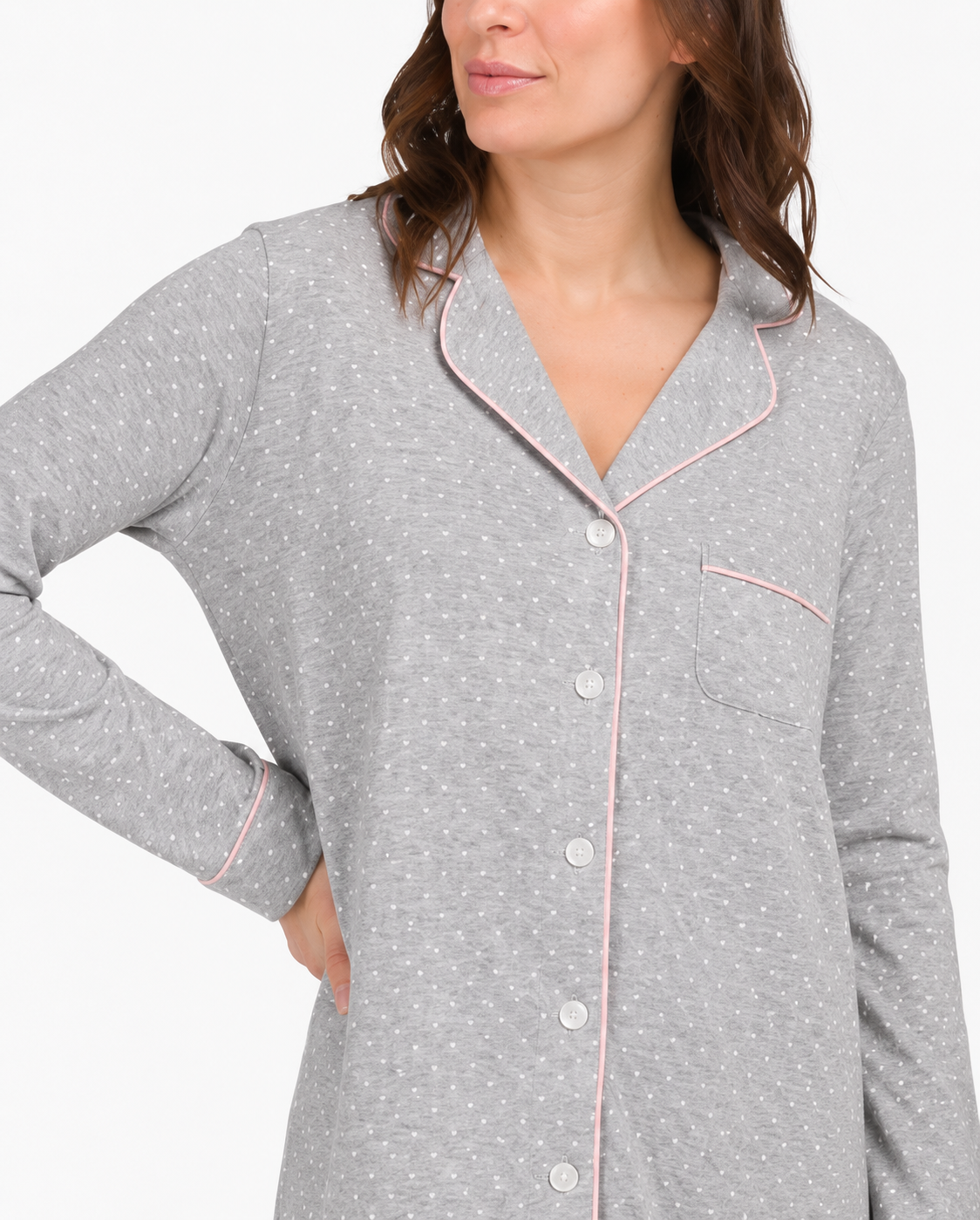 Camisa de Dormir Floral Gris Poppy & Clay