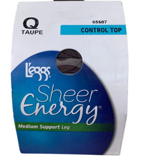 Pantyhose Sheer Energy Medium Support Leg Control Top Sheer Toe Legg's 65500/600